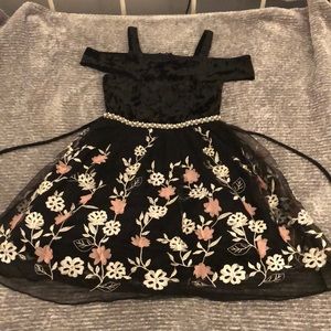 Girls size 7 black knee length dress